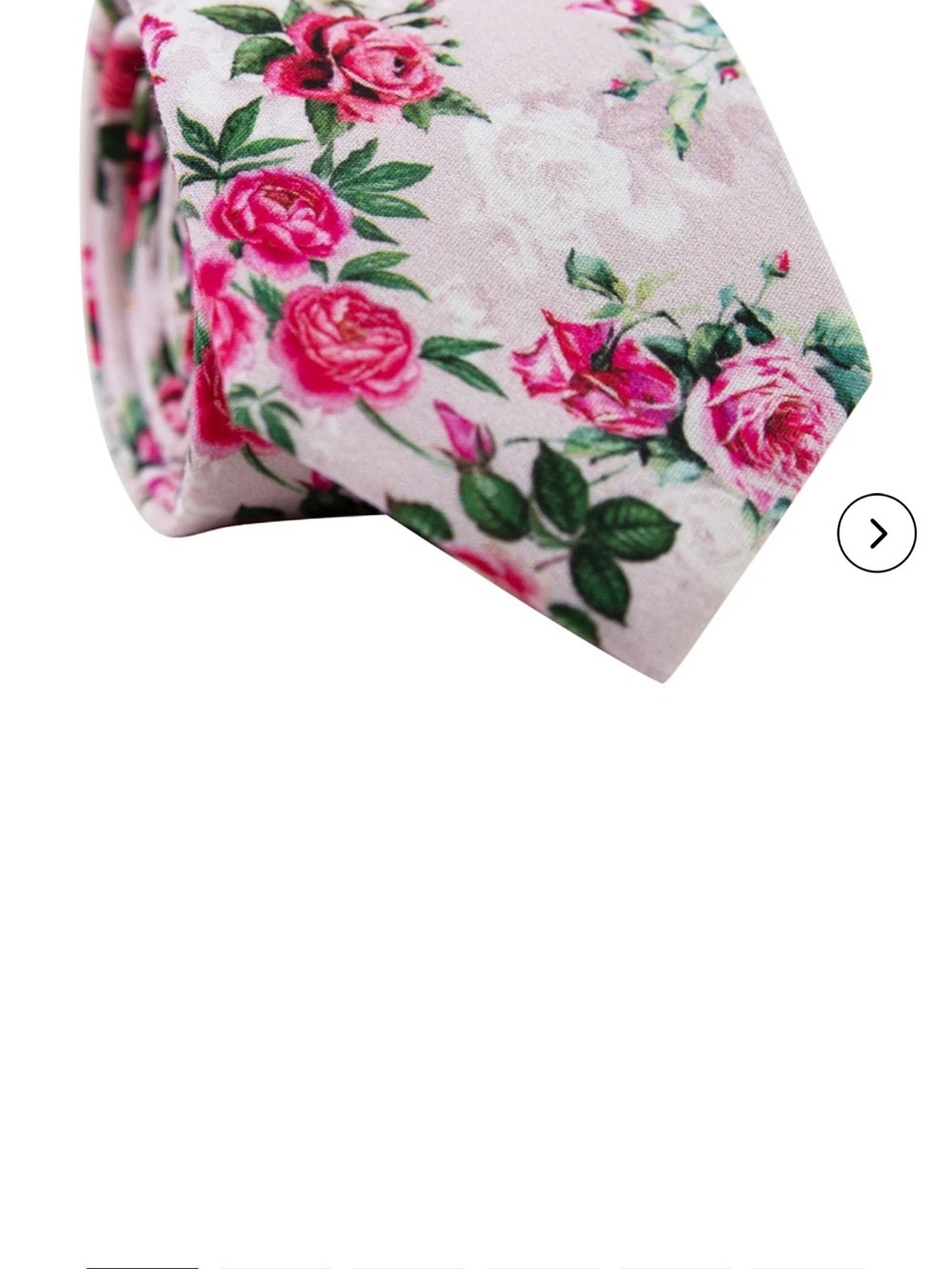 Floral Pink Rose Pattern Men's Tie